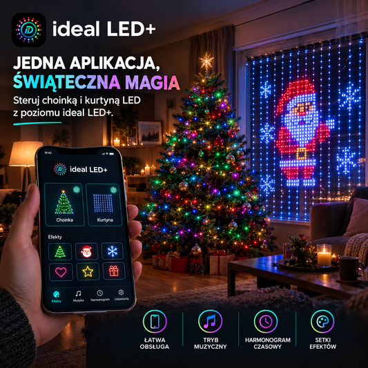 Kurtyna LED Pixel – Świąteczne Animacje do Domu i Ogrodu