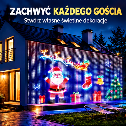 Kurtyna LED Pixel – Świąteczne Animacje do Domu i Ogrodu