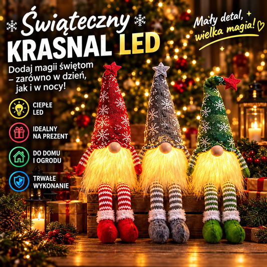 Świąteczny Krasnal LED